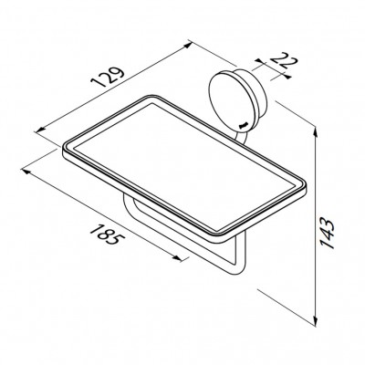 Χαρτοθήκη με Εταζέρα 18,5x12,9 εκ. OPAL GEESA Black Matt PVD 7224-400