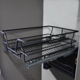 Συρμάτινο βαγονέτο κουζίνας με φρένο για κουτί με εξωτερικές διαστάσεις 35cm σε χρώμα Ανθρακί WIRE35AN