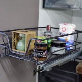 Συρμάτινο βαγονέτο κουζίνας με φρένο για κουτί με εξωτερικές διαστάσεις 35cm σε χρώμα Ανθρακί WIRE35AN