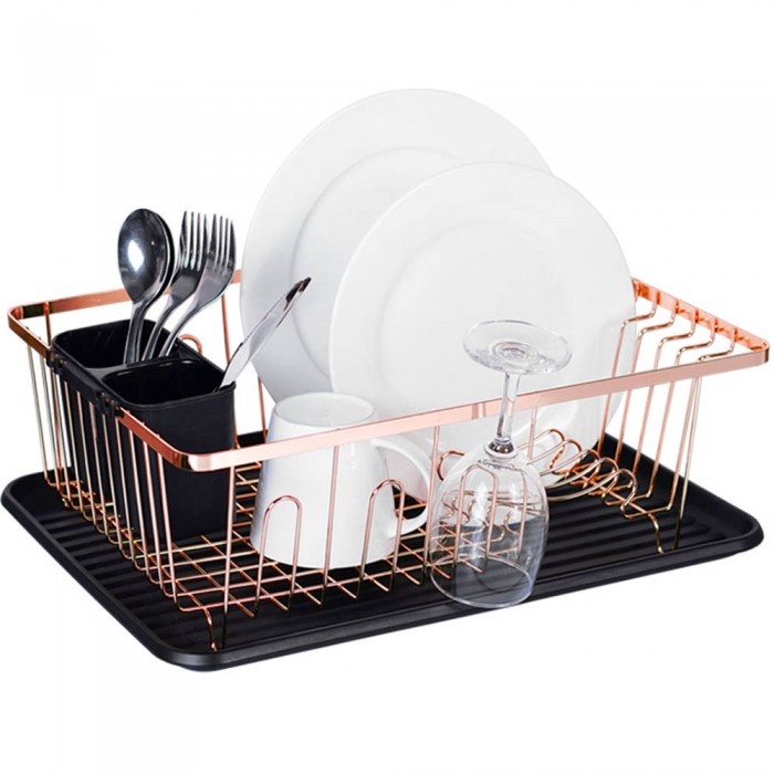 ​​​​​​​Πιατοθήκη μεταλλική ροζ χρυσό 43x32x14.5εκ.  800322