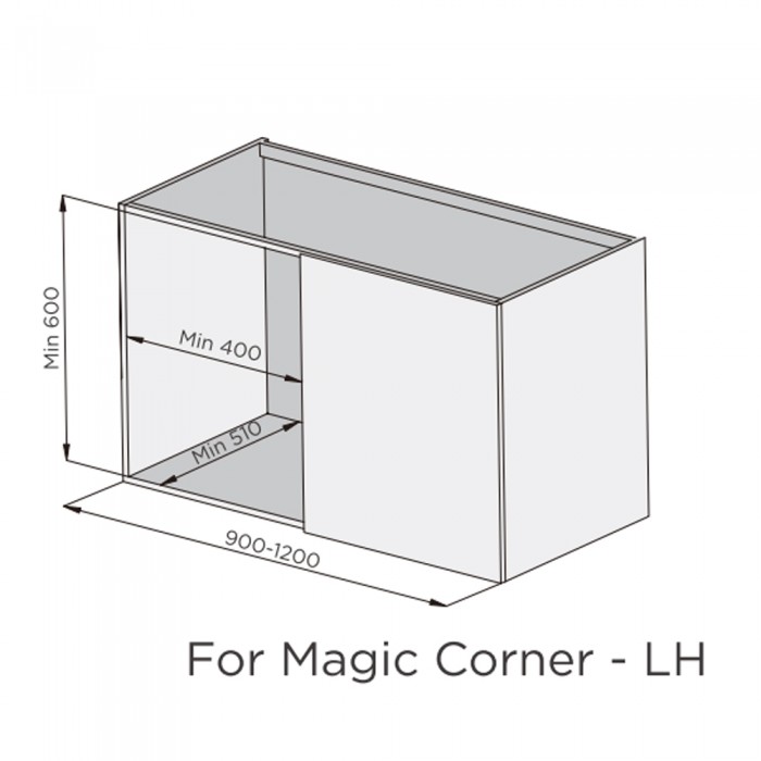 Γωνιακός Μηχανισμός Magic Corner Αριστερό άνοιγμα 860x490x535 Higold Shearer Series 101055