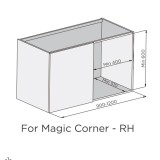 Γωνιακός Μηχανισμός Magic Corner Δεξί  άνοιγμα 860x490x535 Higold Shearer Series 101056