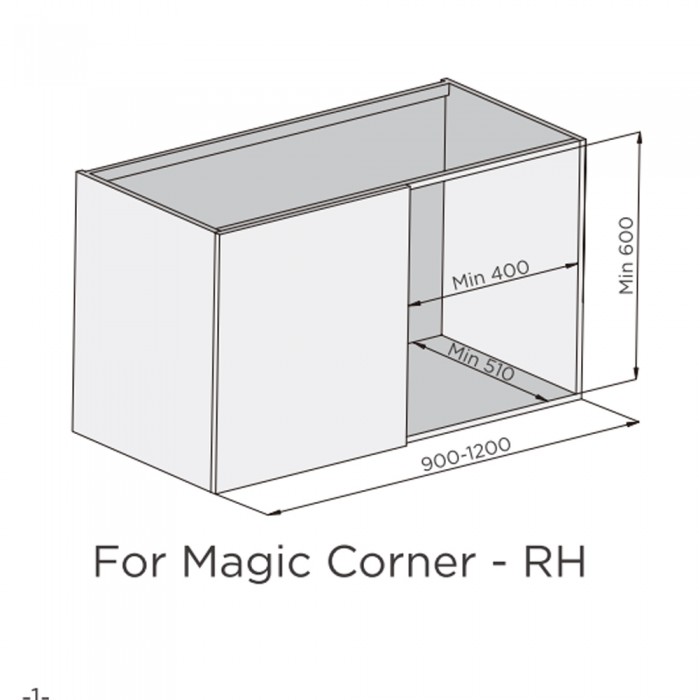 Γωνιακός Μηχανισμός Magic Corner Δεξί  άνοιγμα 860x490x535 Higold Shearer Series 101056