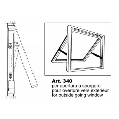 Ρυθμιζόμενος Βραχίονας Ανάκλησης Παραθύρου για Παράθυρα με Άνω Ανάρτηση και Άνοιγμα Έξω  IBFM Art. 340