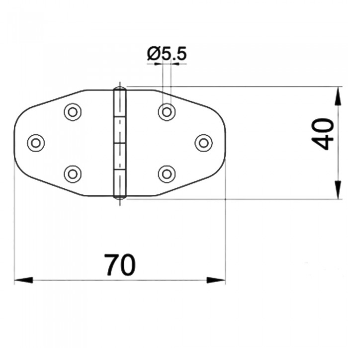 Μεντεσεδακι Σκαφών 40x70x1.5mm Inox IBFM 958 95804070