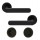 Πόμολο Μεσόπορτας Χειρολαβή με Ροζέτα Black Soft Touch Ilavio 2891/86 (2 τεμάχια Ζεύγος) με κλείστρο Wc  = 46,60€ 