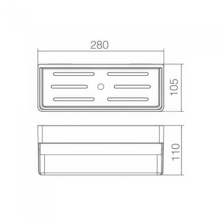 Θήκη Σαπουνιού / Καλλυντικών από PVC 280x110x105mm Λευκό Ματ IMEX ABL006
