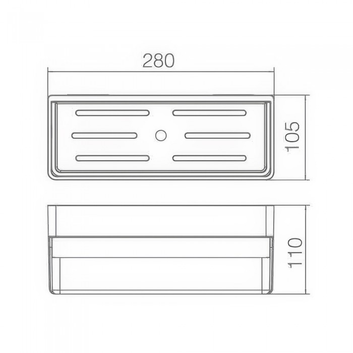 Θήκη Σαπουνιού / Καλλυντικών από PVC 280x110x105mm Μαύρο Ματ IMEX ANG005