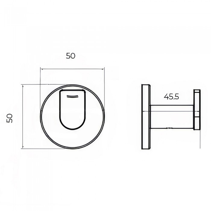 Άγκιστρο Μπάνιου Μονό 50x45mm Ροζ Χρυσό Ματ/Χαλκού IMEX PRACTIC CAP003-01/ORC
