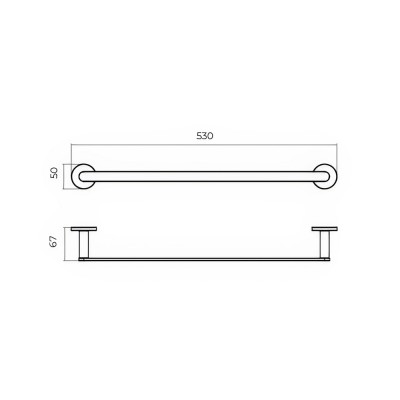 Πετσετοθήκη Μονή 530x67x50mm Χρωμέ IMEX PRACTIC CAP003-04