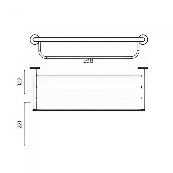 Πετσετοθήκη Διπλή Ξενοδοχειακή 598x210x122mm ACERO S316 IMEX PRACTIC CAP003-05/AC