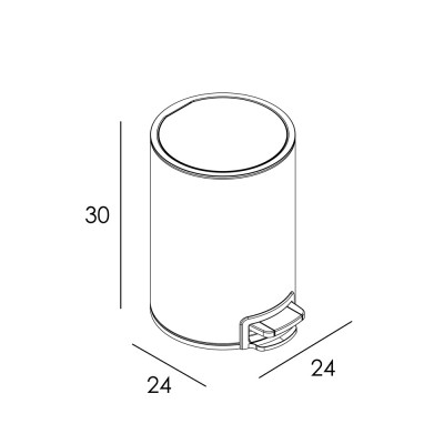 Κάδος Απορριμμάτων Soft Close 5lt 300x240mm Black Gun Metal Torrent Manillons Group Imex ECO VALI005/BGM