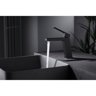 Αναμεικτική Μπαταρία Νιπτήρος Μαύρο Ματ IMEX ART BDAR025-1NG