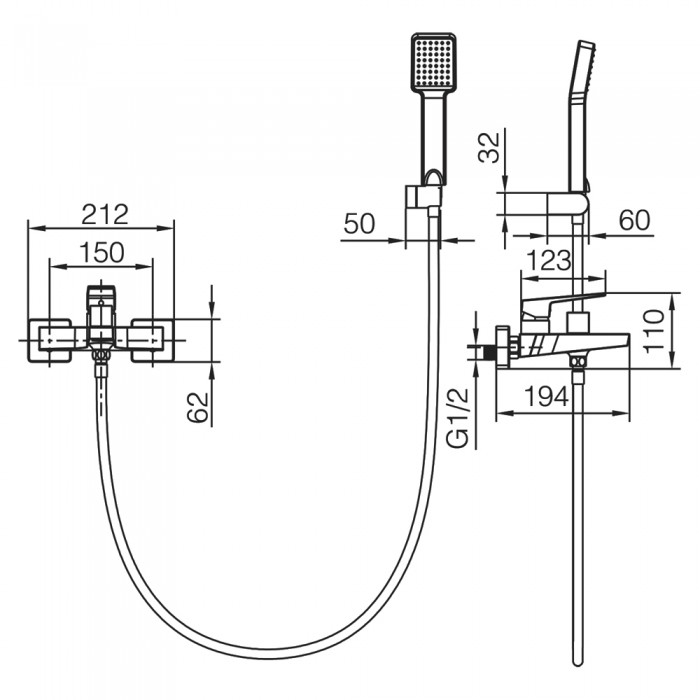 Αναμεικτική Μπαταρία Λουτρού Λευκό Ματ IMEX ART BDAR025-4BL