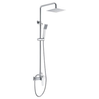 Στήλη Ντους 2 Εξόδων με Ρυθμιζόμενη Τηλεσκοπική Βέργα 93,5-130εκ Χρωμέ IMEX ART BDAR025