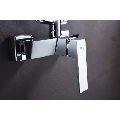 Στήλη Ντους 2 Εξόδων με Ρυθμιζόμενη Τηλεσκοπική Βέργα 93,5-130εκ Χρωμέ IMEX ART BDAR025