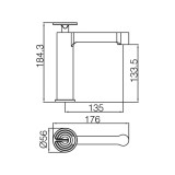 Αναμεικτική Μπαταρία Νιπτήρος PVD Χρυσό Ματ IMEX OLIMPO BDC033-1OC