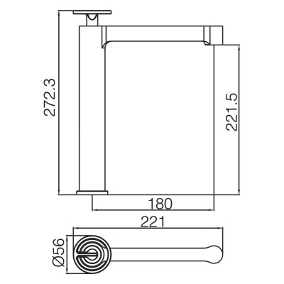 Αναμεικτική Μπαταρία Πάγκου Ψηλή PVD Χρυσό Ματ IMEX OLIMPO BDC033-3OC