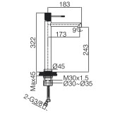 Αναμεικτική Μπαταρία Πάγκου Ψηλή PVD Black Gun Metal IMEX LINE BDD038-3BGM