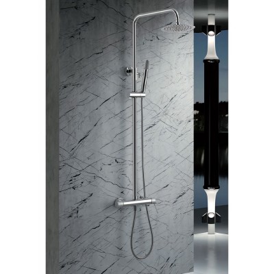 Στήλη Ντους 2 Εξόδων με Ρυθμιζόμενη Τηλεσκοπική Βέργα 95-132 εκ Χρωμέ IMEX LINE BDD038