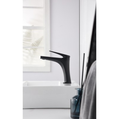 Αναμεικτική Μπαταρία Νιπτήρος Μαύρο Ματ IMEX DELOS BDD055-1NG