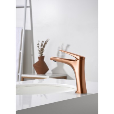 Αναμεικτική Μπαταρία Νιπτήρος PVD Ροζ Χρυσό Ματ/ Χαλκού IMEX DELOS BDD055-1ORC