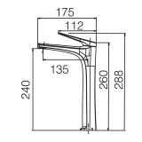 Αναμεικτική Μπαταρία Πάγκου Ψηλή Μαύρο Ματ IMEX DELOS BDD055-3NG
