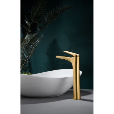 Αναμεικτική Μπαταρία Πάγκου Ψηλή PVD Χρυσό Ματ IMEX DELOS BDD055-3OC