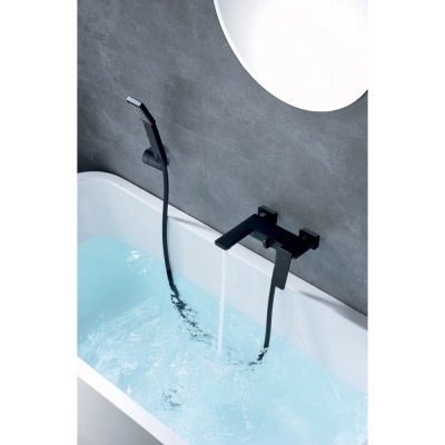 Αναμεικτική Μπαταρία Λουτρού Μαύρο Ματ IMEX FIYI BDF016-4NG