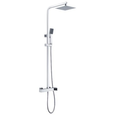 Στήλη Ντους Βαρέως Τύπου 2 Εξόδων με Ρυθμιζόμενη Τηλεσκοπική Βέργα 87-131εκ Χρωμέ IMEX FIYI BDF016