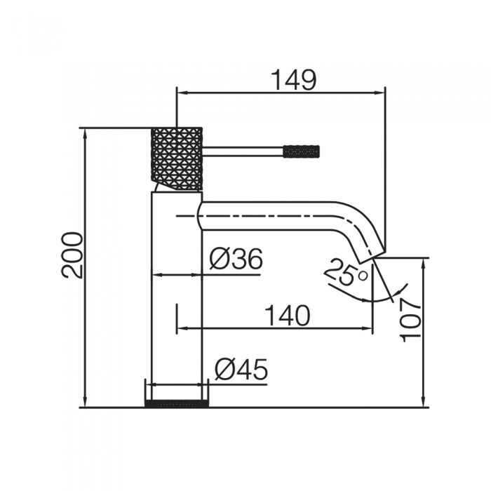 Αναμεικτική Μπαταρία Νιπτήρος PVD Black Gun Metal IMEX GENOVA BDG053-1BGM