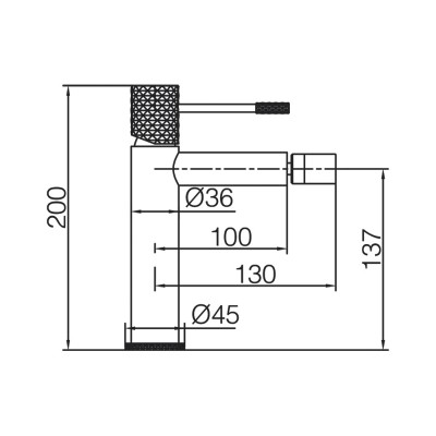 Αναμεικτική Μπαταρία Μπιντέ PVD Black Gun Metal IMEX GENOVA BDG053-2BGM