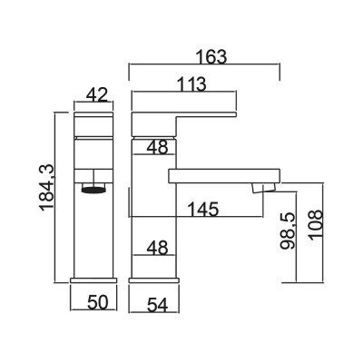 Αναμεικτική Μπαταρία Νιπτήρος Χρωμέ IMEX LIVERPOOL BDL007-1
