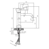 Αναμεικτική Μπαταρία Νιπτήρος Νίκελ Ματ IMEX MONZA BDM039-1NQ