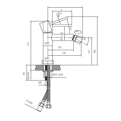 Αναμεικτική Μπαταρία Μπιντέ Νίκελ Ματ IMEX MONZA BDM039-2NQ