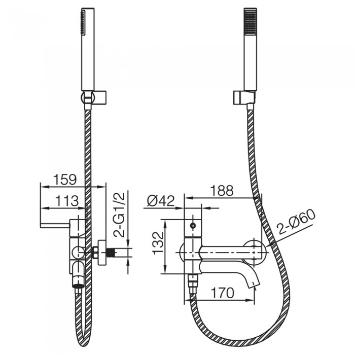 Αναμεικτική Μπαταρία Λουτρού Χρωμέ IMEX MONZA BDM039-4