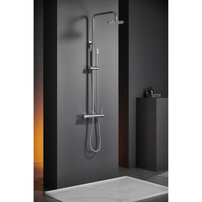 Στήλη Ντους 2 Εξόδων με Ρυθμιζόμενη Τηλεσκοπική Βέργα 88-124εκ Χρωμέ IMEX MONZA BDM039