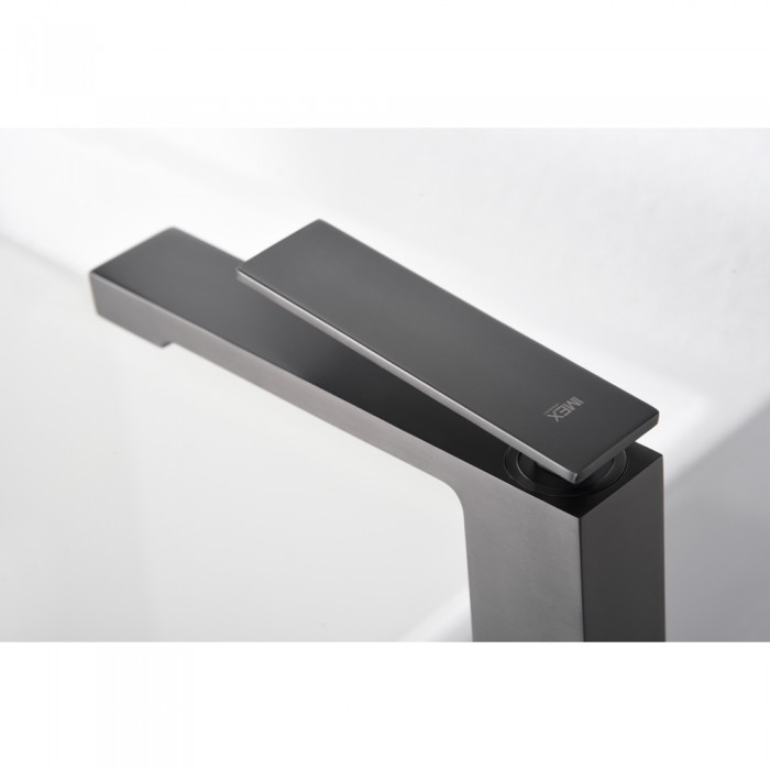 Αναμεικτική Μπαταρία Πάγκου Ψηλή PVD Black Gun Metal IMEX PISA BDP048-3BGM