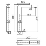 Αναμεικτική Μπαταρία Πάγκου Ψηλή PVD Χρυσό Ματ IMEX PISA BDP048-3OC