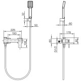 Αναμεικτική Μπαταρία Λουτρού PVD Black Gun Metal IMEX PISA BDP048-4BGM