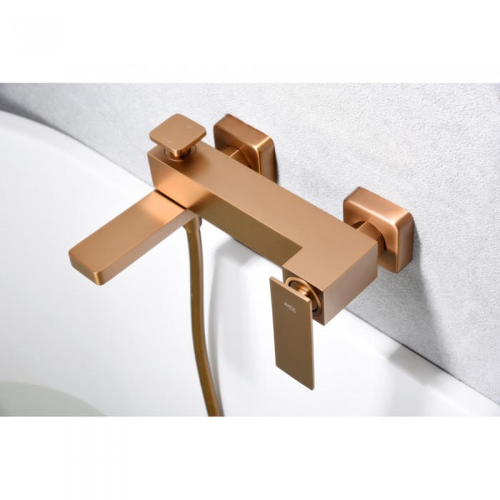 Αναμεικτική Μπαταρία Λουτρού PVD Ροζ Χρυσό Ματ/ Χαλκού IMEX PISA BDP048-4ORC