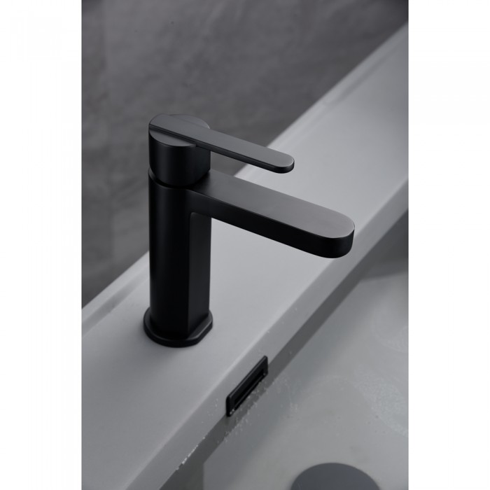 Αναμεικτική Μπαταρία Νιπτήρος Μαύρο Ματ IMEX ROMA BDR001-1NG