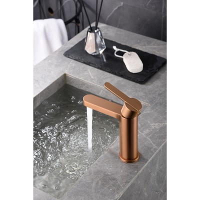 Αναμεικτική Μπαταρία Νιπτήρος PVD Ροζ Χρυσό Ματ/ Χαλκού IMEX ROMA BDR001-1ORC