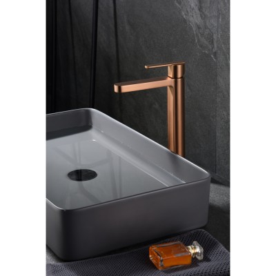 Αναμεικτική Μπαταρία Πάγκου Ψηλή PVD Ροζ Χρυσό Ματ/ Χαλκού IMEX ROMA BDR001-3ORC