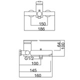 Αναμεικτική Μπαταρία Λουτρού Μαύρο Ματ IMEX ROMA BDR001-4NG