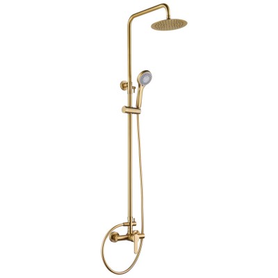 Στήλη Ντους 2 Εξόδων με Ρυθμιζόμενη Τηλεσκοπική Βέργα 95-127εκ PVD Χρυσό Ματ IMEX ROMA BDR001/OC