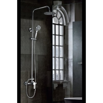 Στήλη Ντους 2 Εξόδων με Ρυθμιζόμενη Τηλεσκοπική Βέργα 95-127εκ Χρωμέ IMEX ROMA BDR001