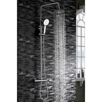 Στήλη Ντους 2 Εξόδων με Ρυθμιζόμενη Τηλεσκοπική Βέργα 87-123εκ Χρωμέ IMEX NASSAU BDU014