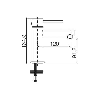 Αναμεικτική Μπαταρία Νιπτήρος Μαύρο Ματ IMEX MILOS BDYS045-1NG