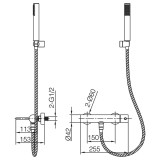 Αναμεικτική Μπαταρία Λουτρού Θερμοστατική Μαύρο Ματ IMEX GENOVA BTG053-4NG